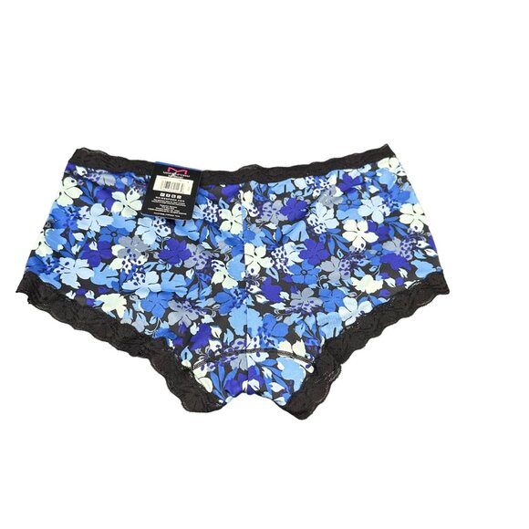 Maidenform Women's Size XL 8 Panty Boyshort Fabulous Fit Floral Blue New - Picture 2 of 8